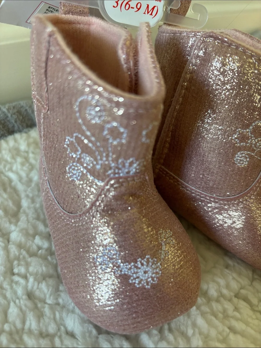 Stepping Stones Glittery Pink Toddler Cowboy Boots